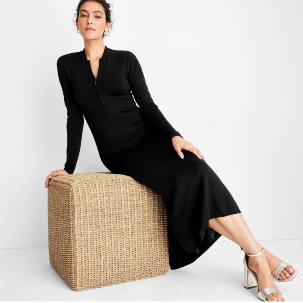 Future Collective Black Long Sleeve Sweater Dress Size XS NWT